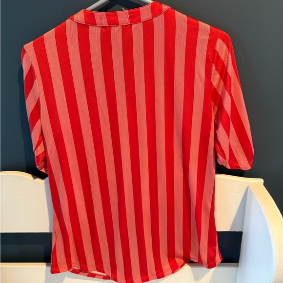 Blue Mood Red and Pink Striped Blouse - Picture 3 of 10